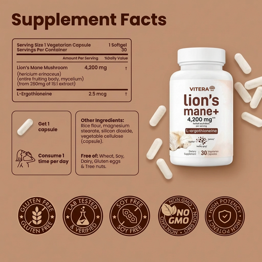 Lion's Mane and L-ergothioneine — Memory & Recall Support Capsules